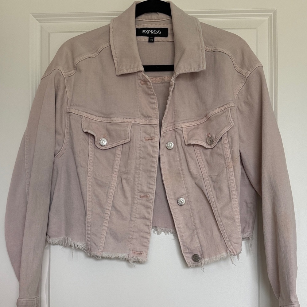 Express Women's Light Pink Jean Jacket